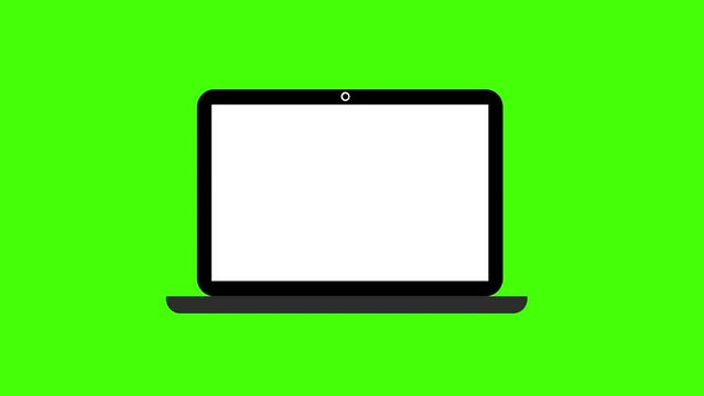 Monitor screen laptop icon concept loop animation video with alpha channel