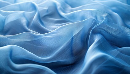 Obraz premium A high-quality texture shot of elegant rippling blue silk fabric, conveying luxury and sophistication