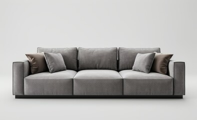gray sofa and gray background walls