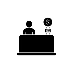 bank counter concept line icon. Simple element illustration. bank counter concept outline symbol design.