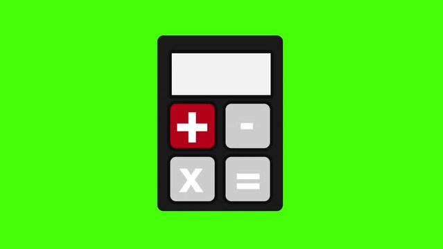 A calculator with numbers and buttons icon concept loop animation video with alpha channel