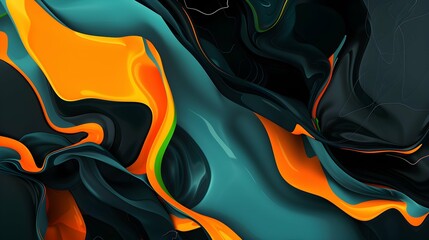 Obraz premium Black teal orange yellow abstract modern background, high quality