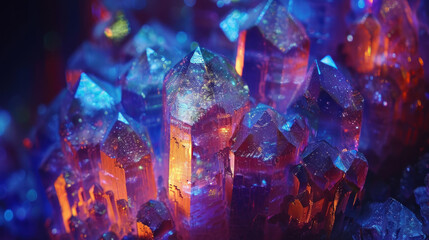Close-up of blue mineral crystals