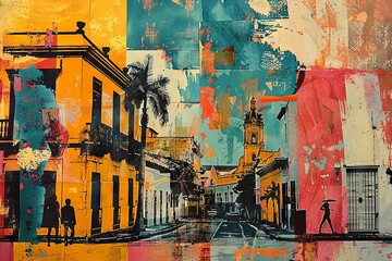 Obraz premium Colombian Mosaic: Diverse Landscapes and Traditions Collage