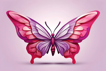 Purple Majesty A Kaleidoscope of Tranquility - A Purple Butterfly Amidst a Garden of Pink Flowers