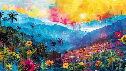 Heart of Colombia: Biodiversity and Festivals Collage

 - obrazy, fototapety, plakaty