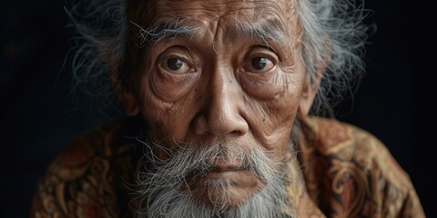 Highly detailed close-up of an elderly man's face, showcasing character and life experience