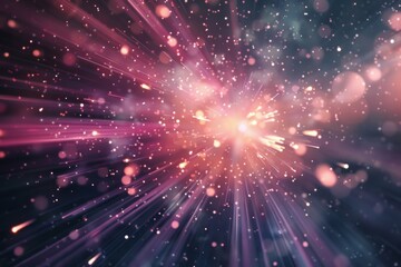 Hyperspeed light burst in space - An artistic rendering that illustrates a burst of light at hyperspeed, creating a dynamic and energetic scene It brings to mind travel through space and time