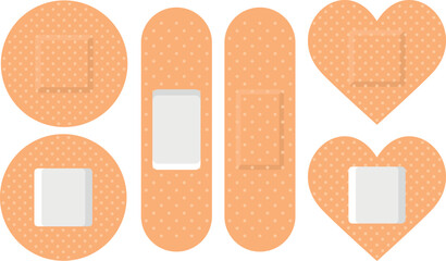 Adhesive bandage band aid Vector illustration set