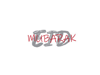 Eid Mubarak handwritten text lettering. Vector calligraphy with a  on white background for your design. Suitable for cards, banners, and posters.