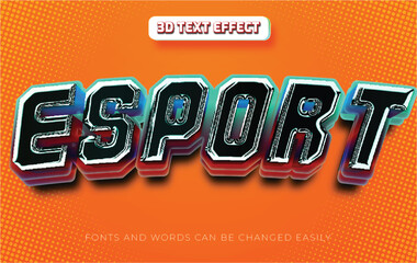 Esports glossy 3d editable text effect style