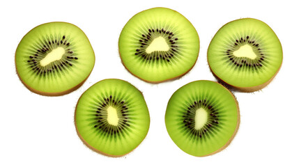 Kiwi Slices Top View Isolated on Transparent Background 3D Digital Art