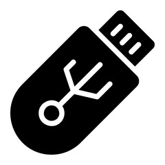 usb drive glyph icon