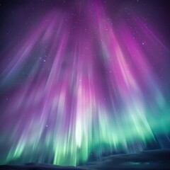 Polar aurora with purple and green lights mesmerizing natural phenomenon
