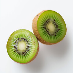 Fototapeta premium sliced green kiwi on a white background