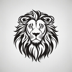 Flat logo illustration of "Lion" line art