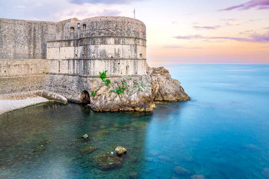 The Bokar Fortress at sunset in Dubrovnik, Croatia