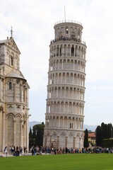 The Leaning Tower of Pisa in Square of Miracles, Tuscany , Italy.