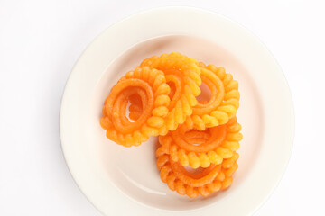 Indian Sweet Food Imarti Also Know as Amriti, Omriti, Jahangir, Jalebi, Jaangiri.