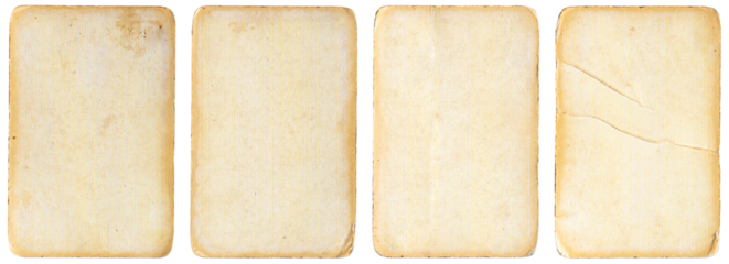 Set of 4 vintage old cards with retro paper texture