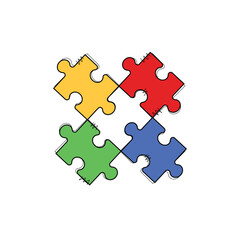 Autism puzzle pieces vector