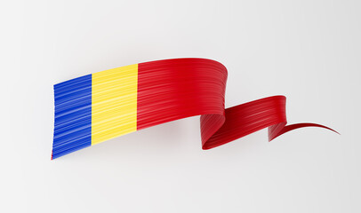 3d Flag Of Moldova 3d Wavy Shiny Moldova Ribbon Isolated On White Background 3d Illustration - obrazy, fototapety, plakaty
