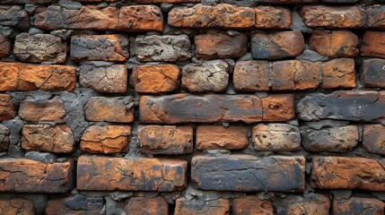 Obraz premium A Tapestry of Time: Weathered Bricks with Stories Untold