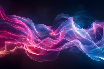 Obraz premium Ethereal Pink and Blue Nebula-Like Waves Ai generated