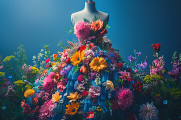 wedding dress made of flowers