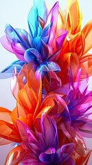 Abstract bright psychedelic and trippy fractal background with swirls and streams, vibrant color textures, phone wallpaper, AI generated