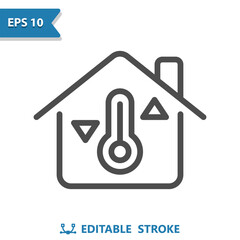 House Icon. Temperature, Thermostat, Thermometer, Home