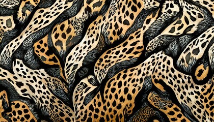 Motif de peau de léopard, motif harmonieux de cuir d'animal