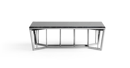 coffee table isolated white background . metal leg