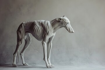 Fototapeta premium Sculpture of a starving greyhound dog
