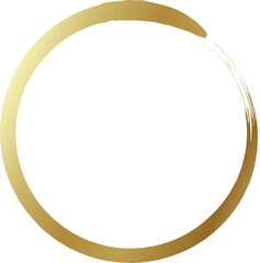 Gold circle drawn with a brush. Elements for design