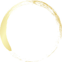 Gold circle drawn with a brush. Elements for design