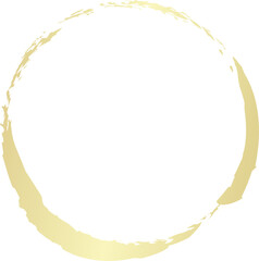 Gold circle drawn with a brush. Elements for design