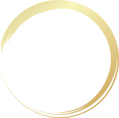 Gold circle drawn with a brush. Elements for design