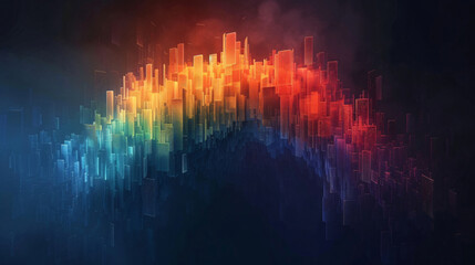 A minimalist digital art piece showcasing a rainbow.