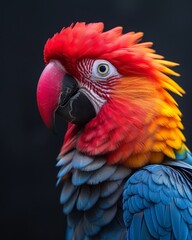 Fototapeta premium portrait of a parrot, incredible colourful birds 