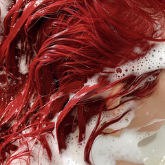 lathering red hair shampoo 