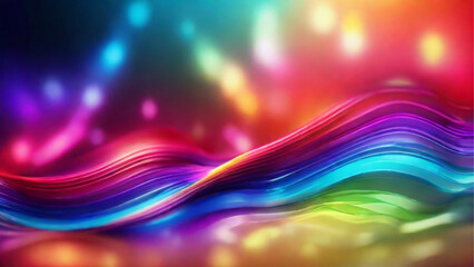 Colorful wavy background with light. Generative AI.