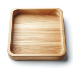 wooden tray isolated on a white background