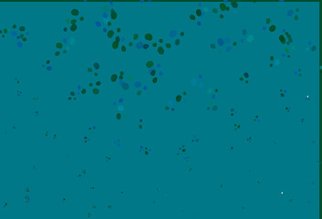 Light Blue, Green vector pattern with lines, ovals.