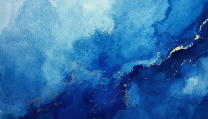 Fototapeta na wymiar Arrière-plan abstrait peint bleu avec texture grunge liquide et fluide