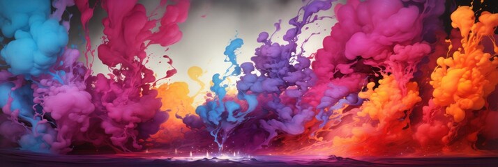 Burst of Colorful Smoke in the Air Generative AI