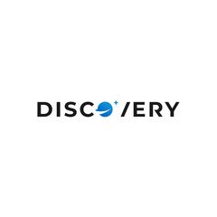 discovery lettermark with horizon or planet logo concept vector icon