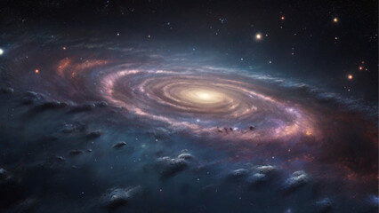 Fototapeta premium Illustration of galaxy with stars and space dust in the universe. Generative AI.
