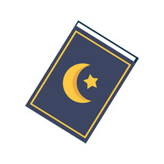 Vector Holy Book Quran Cartoon Illustration Isolated