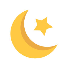 Vector Moon Crescent Cartoon Ramadan Illustration Isolated